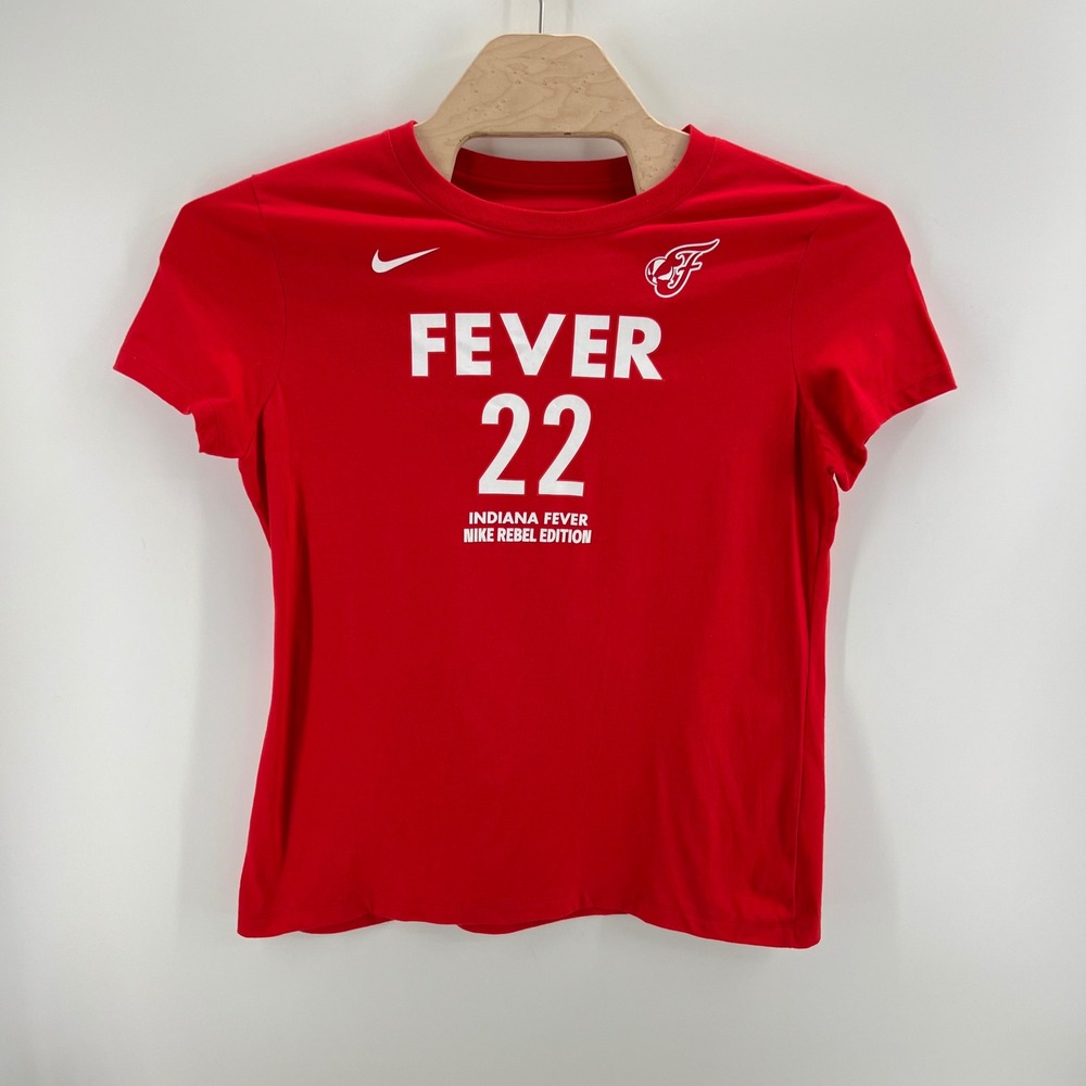 Nike Indiana Fever Caitlin Clark 22 Rebel Edition Tee Large Red WNBA Basketball